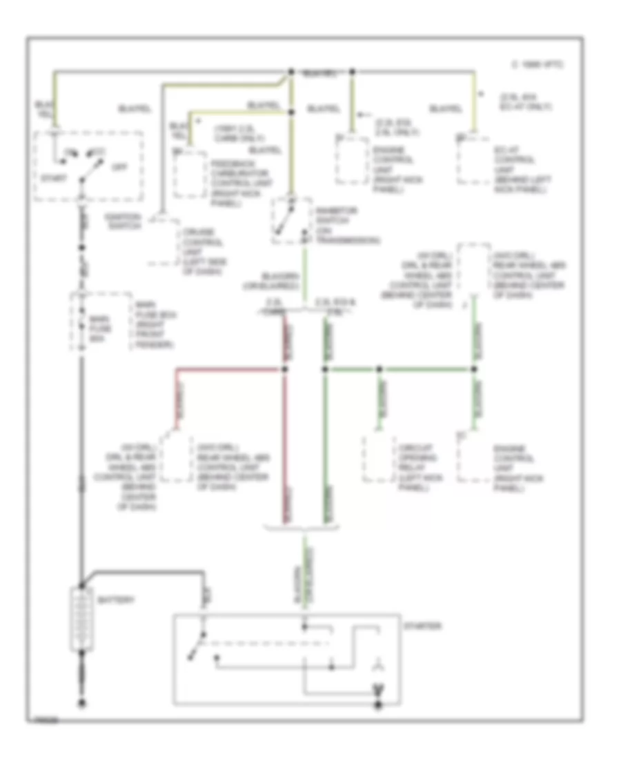 Starting Wiring Diagram A T for Mazda B2600i LE 5 1992 2600