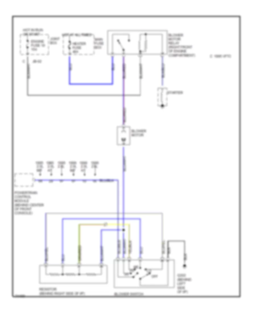 Heater Wiring Diagram for Mazda MX 6 M Edition 1996