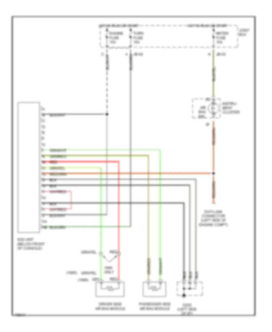 Supplemental Restraint Wiring Diagram for Mazda MX 6 M Edition 1996