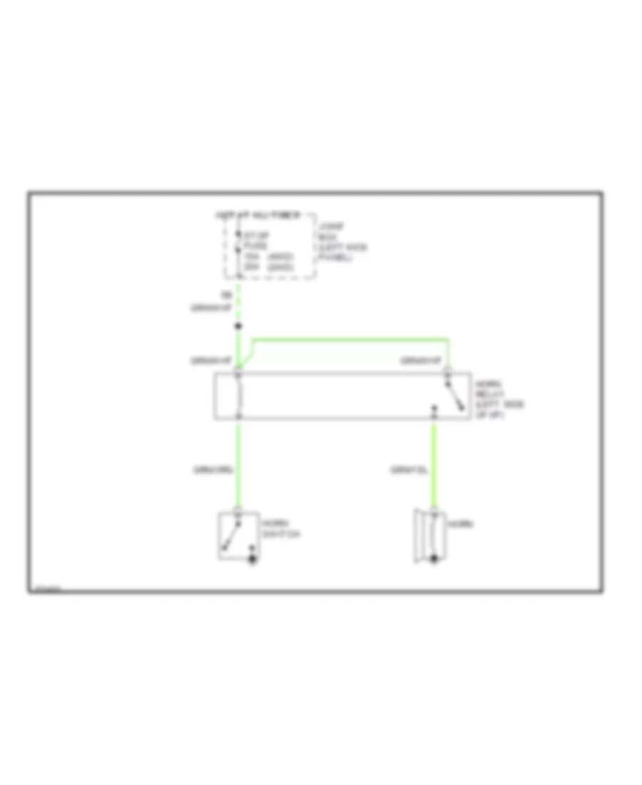 Horn Wiring Diagram for Mazda Protege 4WD 1990