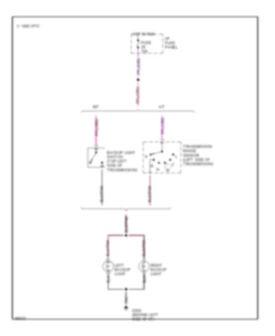 Back up Lamps Wiring Diagram for Mazda BSE 1995 3000