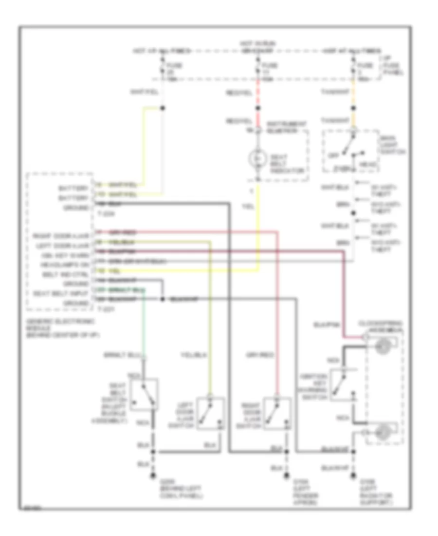 Warning System Wiring Diagrams for Mazda BSE 1995 3000