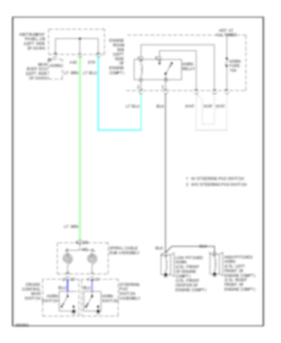 Horn Wiring Diagram Except Hybrid for Toyota Camry LE 2013