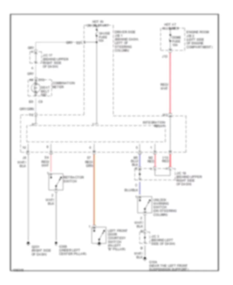 Warning System Wiring Diagrams for Toyota Sienna CE 1998