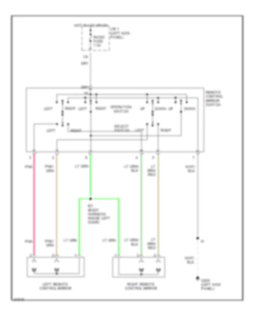 Power Mirror Wiring Diagram for Toyota T100 DX 1998