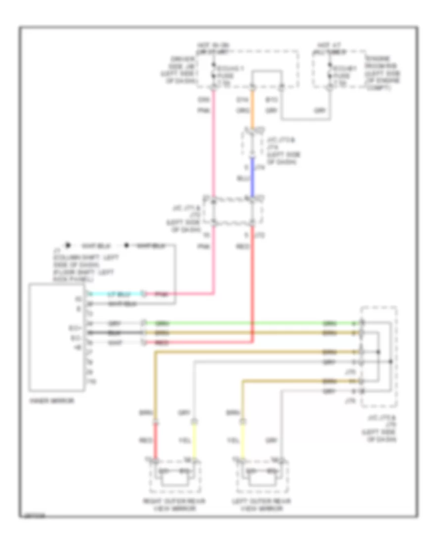 Electrochromic Mirror Wiring Diagram for Toyota Tundra Limited 2008