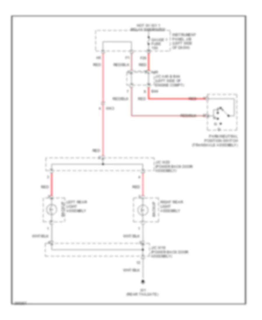 Backup Lamps Wiring Diagram for Toyota Sienna Limited 2013