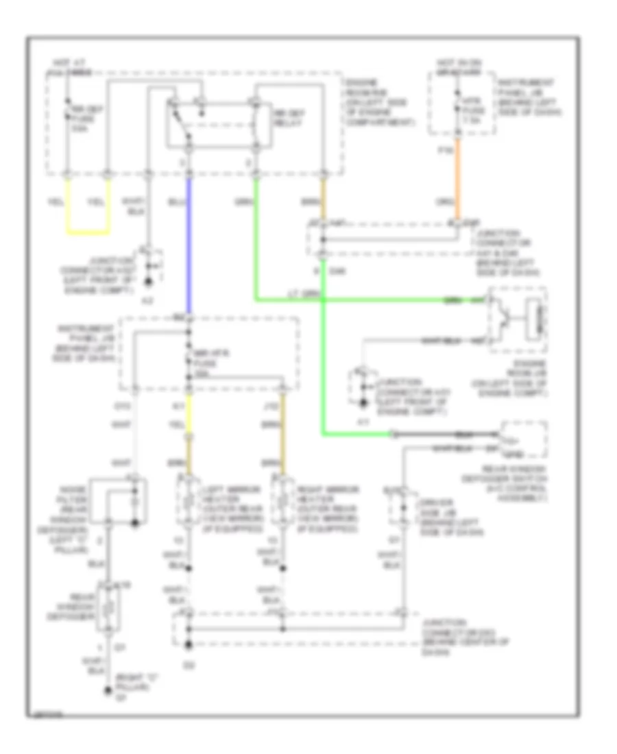 Defoggers Wiring Diagram for Toyota Avalon Limited 2009