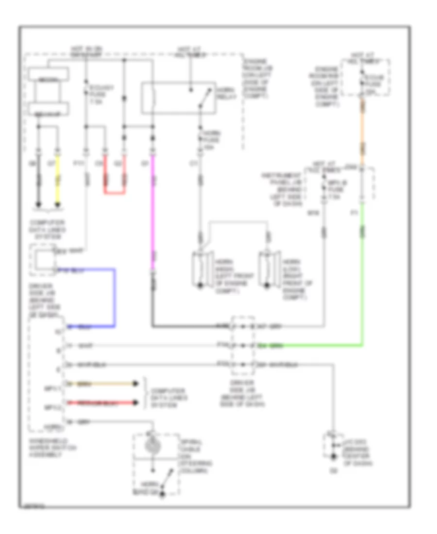 Horn Wiring Diagram for Toyota Avalon Limited 2009