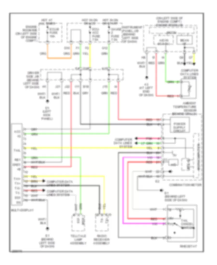 Multi Information System Wiring Diagram for Toyota Avalon Limited 2009