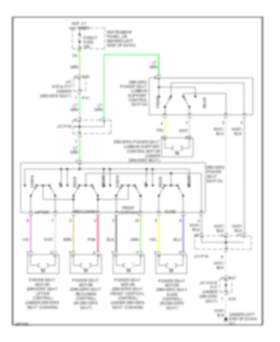 Driver Power Seat Wiring Diagram for Toyota Avalon Limited 2009