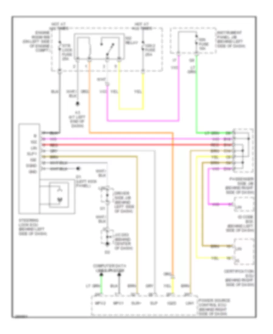 Steering Column Wiring Diagram for Toyota Avalon Limited 2009