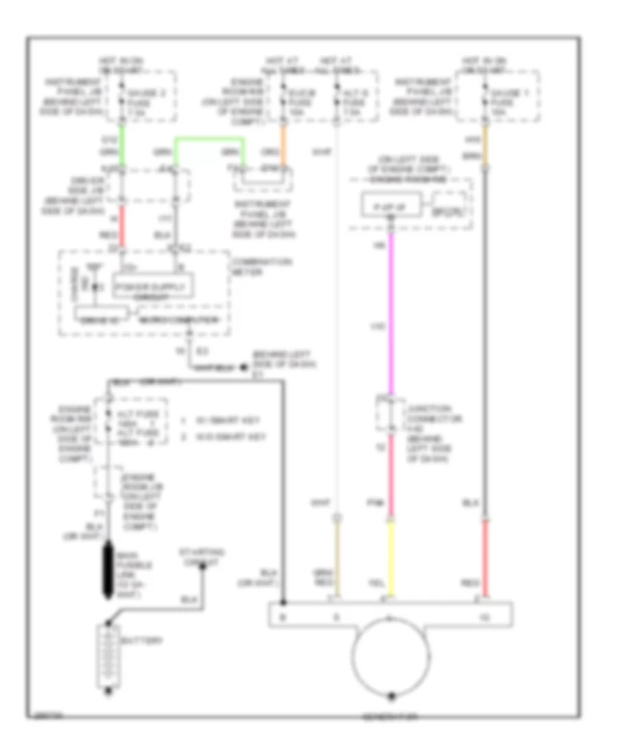 Charging Wiring Diagram for Toyota Avalon Limited 2009