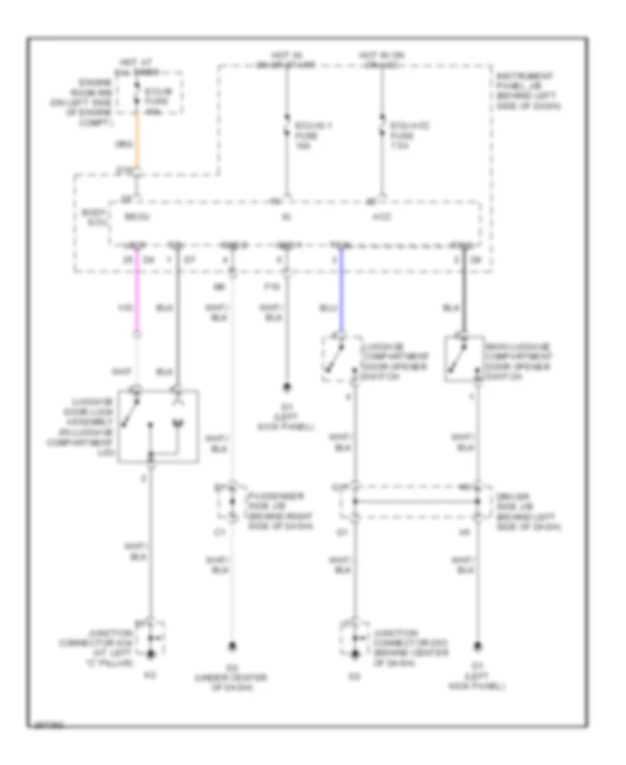 Trunk Release Wiring Diagram for Toyota Avalon Limited 2009