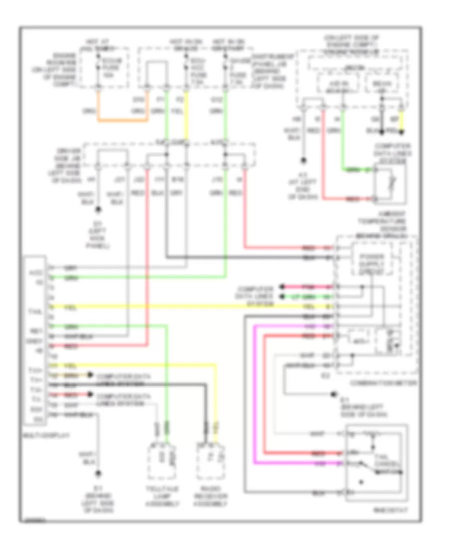 Multi Information System Wiring Diagram for Toyota Avalon XLS 2005