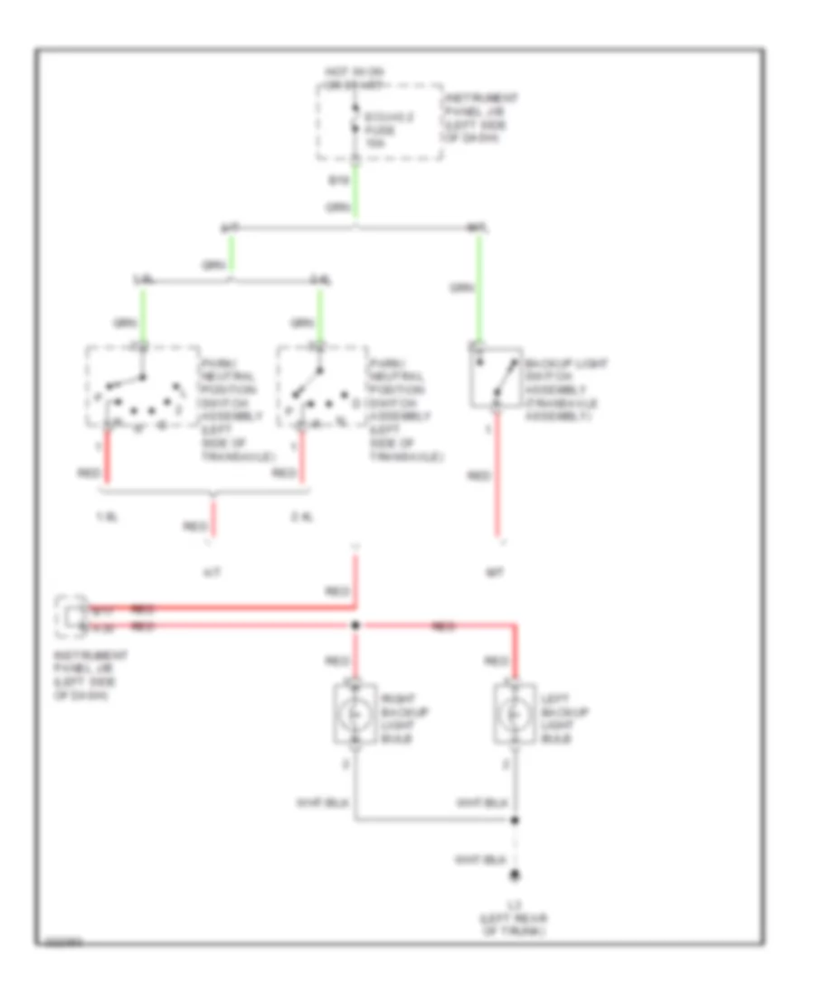 Backup Lamps Wiring Diagram NUMMI Made for Toyota Corolla XLE 2010