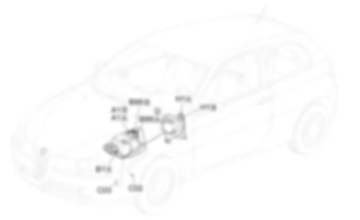 ALIMENTATION - Emplacement des composants Alfa Romeo 147 1.6 TS  da 02/04