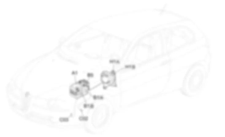 BRANDSTOFSYSTEEM - Opstelling van componenten Alfa Romeo 147 3.2 V6  da 10/03 a 01/04