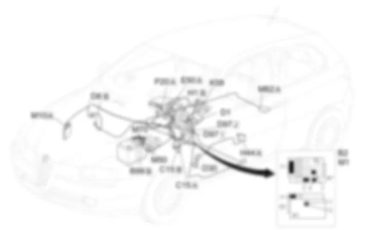 LIGNES DE CONNEXION               CAN - Emplacement des composants Alfa Romeo 147 1.9 JTD 16V  fino a 03/01