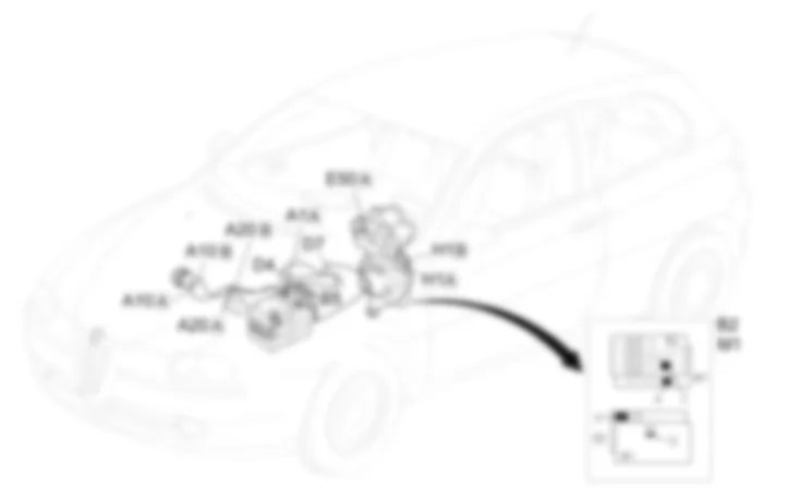 DEMARRAGE ET CHARGE - Emplacement des composants Alfa Romeo 147 3.2 V6  da 03/03 a 09/03