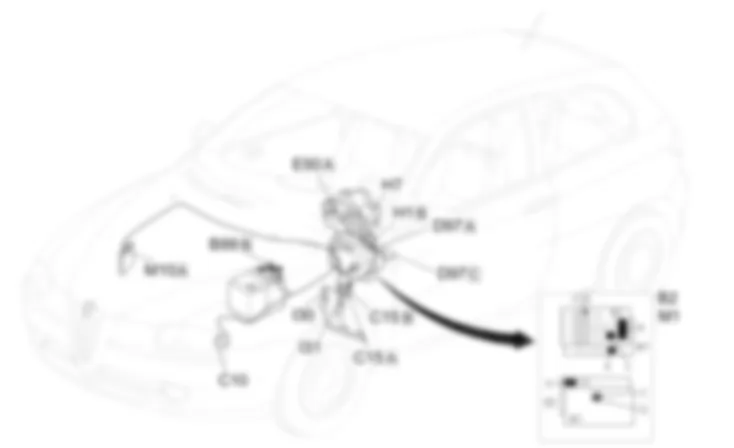 CRUISE CONTROL - Opstelling van componenten Alfa Romeo 147 1.9 JTD 16V  da 03/03 a 09/03