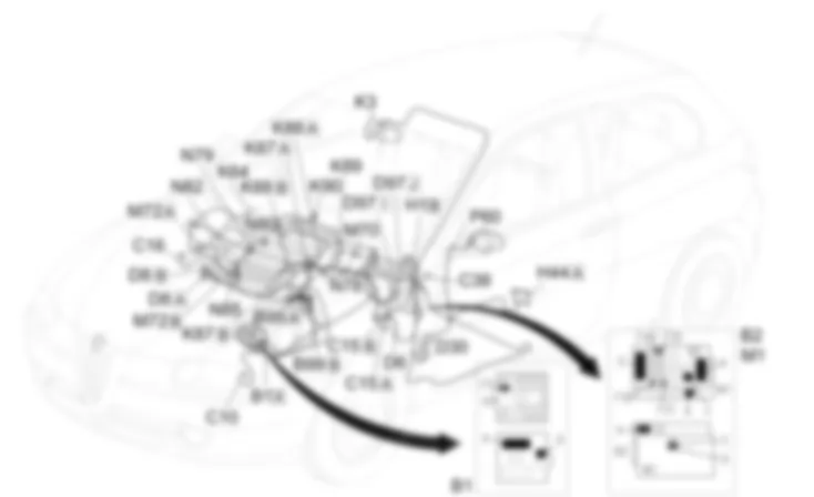 AIR CONDITIONING - Location of components Alfa Romeo 147 1.6 TS  fino a 03/01