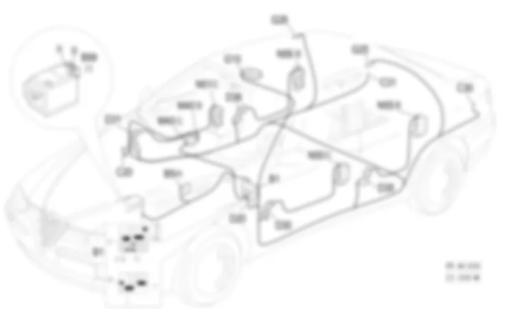 COURTESY LIGHTS - Location of components Alfa Romeo 156 3.2 V6  da 02/01 a 02/02