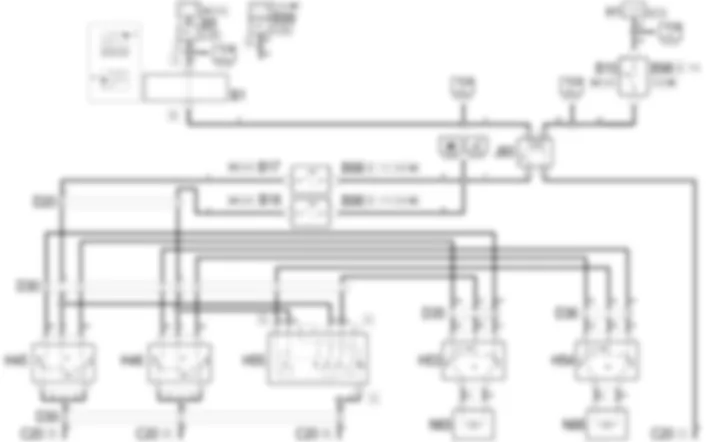 ELECTRIC REAR WINDOWS - Wiring diagram Alfa Romeo 156 2.5 V6  fino a 03/98