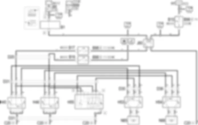 ELECTRIC REAR WINDOWS - Wiring diagram Alfa Romeo 156 2.5 V6  da 03/02 a 09/03