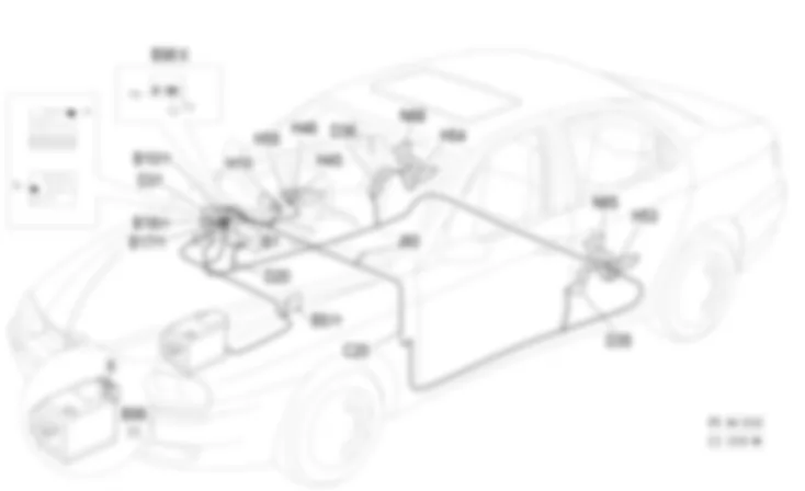 ELECTRIC REAR WINDOWS - Location of components Alfa Romeo 156 2.5 V6  da 03/02 a 09/03