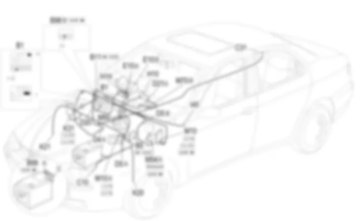 SPEEDOMETER - Location of components Alfa Romeo 156 2.5 V6  da 03/99 a 01/00