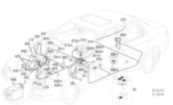 PETROL ENGINE ELECTRONIC MANAGEMENT - Location of components Alfa Romeo 156 2.5 V6  da 10/03