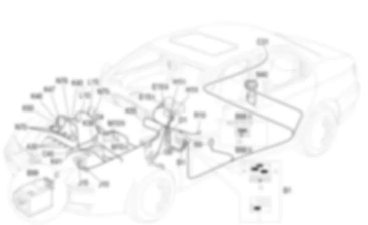 PETROL ENGINE ELECTRONIC MANAGEMENT - Location of components Alfa Romeo 156 2.4 JTD 20v  da 04/98 a 02/99