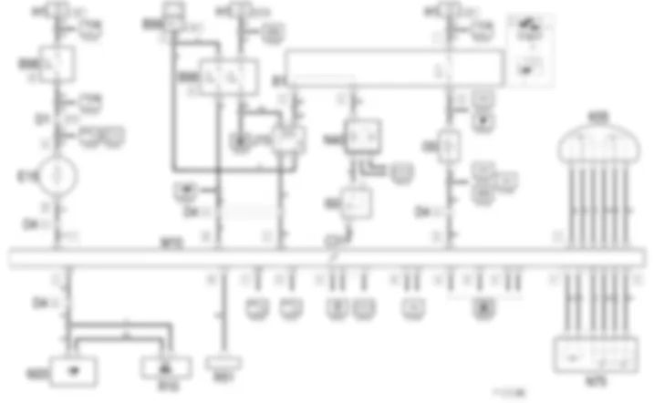 PETROL ENGINE ELECTRONIC MANAGEMENT - Wiring diagram Alfa Romeo 156 1.6 TS   da 02/00 a 01/01