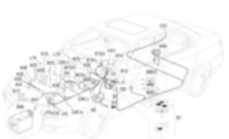 PETROL ENGINE ELECTRONIC MANAGEMENT - Location of components Alfa Romeo 156 1.8 TS  da 02/01 a 02/02