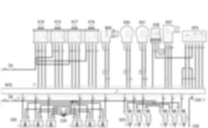 PETROL ENGINE ELECTRONIC MANAGEMENT - Wiring diagram Alfa Romeo 156 3.2 V6  da 04/98 a 02/99