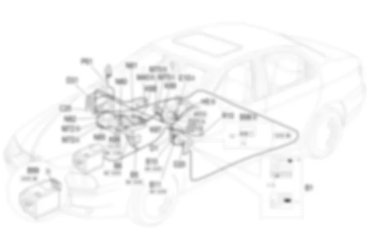 AIR CONDITIONING - Location of components Alfa Romeo 156 2.4 JTD 20v  fino a 03/98