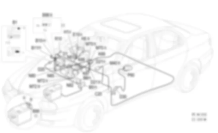 AIR CONDITIONING - Location of components Alfa Romeo 156 3.2 V6  da 02/01 a 02/02