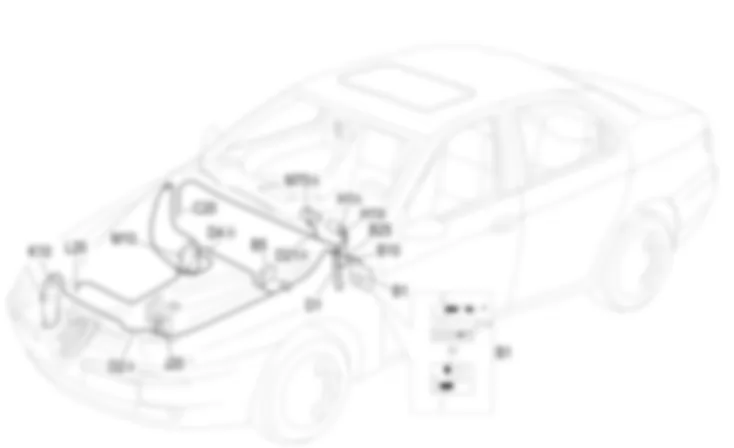 INSERIMENTO COMPRESSORE - Localizzazione componenti Alfa Romeo 156 1.6 TS   da 04/98 a 02/99
