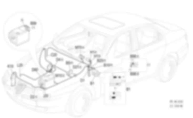 COMPRESSOR ENGAGEMENT - Location of components Alfa Romeo 156 2.5 V6  da 02/00 a 01/01