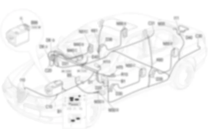 ALARM - Location of components Alfa Romeo 156 2.4 JTD 20v  fino a 03/98