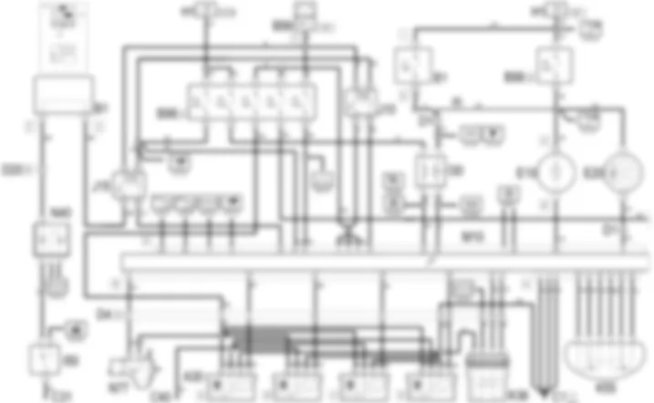 PETROL ENGINE ELECTRONIC MANAGEMENT - Wiring diagram Alfa Romeo 156 2.0 JTS  da 02/00 a 01/01