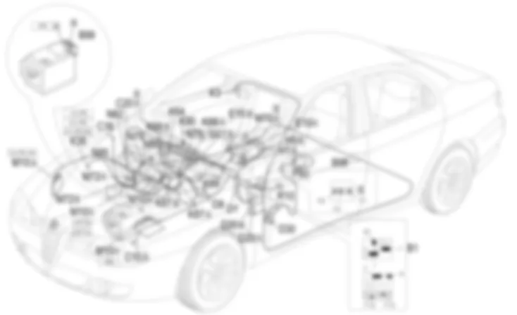 AIR CONDITIONING - Location of components Alfa Romeo 156 2.4 JTD 20v  da 03/99 a 01/00