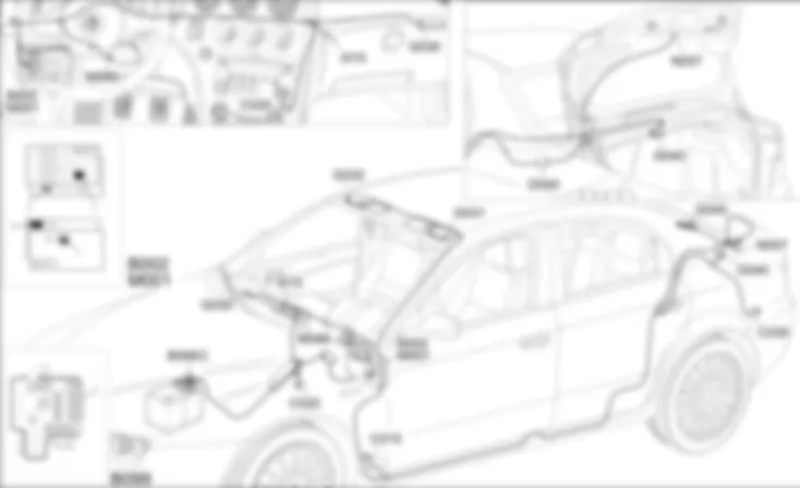 LUCE CASSETTO - LUCE BAULE - LUCE ANTINA PARASOLE - LOCALIZZAZIONE COMPONENTI Alfa Romeo 159 1.9 JTD 8V  Da 01/06