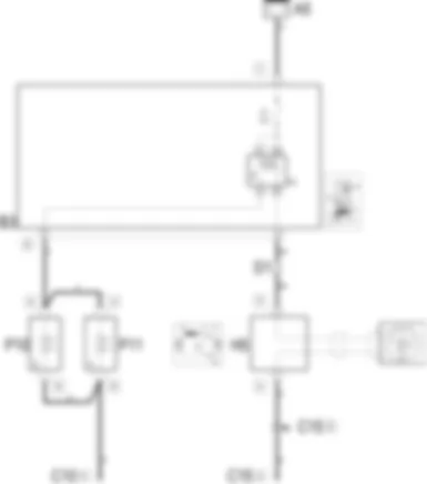 HORNS - Wiring diagram Alfa Romeo 166 2.0 TS  da 04/01 a 02/02