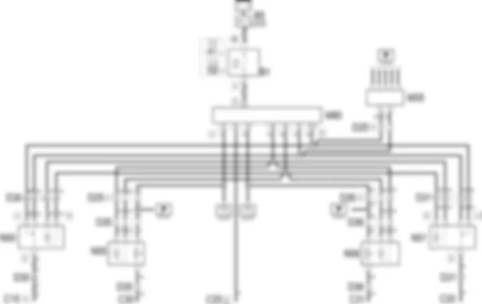 CENTRAL LOCKING - Wiring diagram Alfa Romeo 166 2.4 JTD 10v  da 03/99 a 03/01