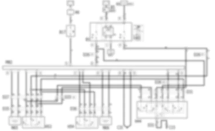ELECTRIC REAR WINDOWS - Wiring diagram Alfa Romeo 166 2.0 TB  da 03/99 a 03/01