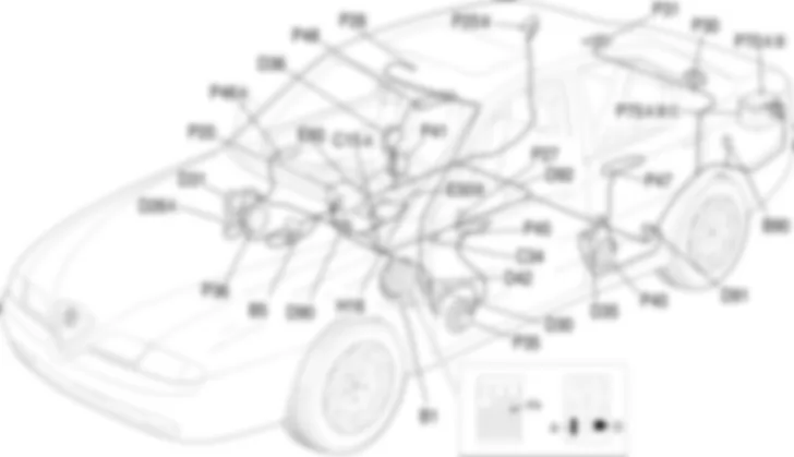 AUTORRADIO - Ubicacion de los componentes Alfa Romeo 166 3.0 V6  da 04/01 a 02/02