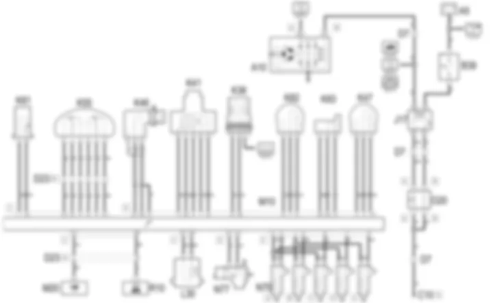 DIESEL ENGINES ELECTRONIC               MANAGEMENT - Wiring diagram Alfa Romeo 166 2.4 JTD 10v  da 03/02 a 09/03
