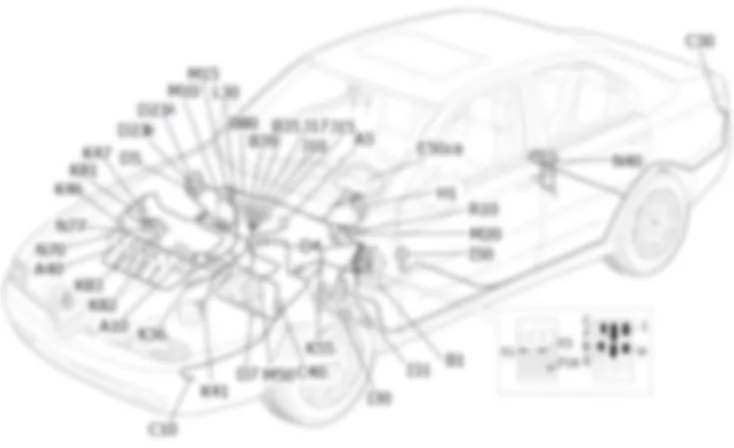 DIESEL ENGINES ELECTRONIC               MANAGEMENT - Location of components Alfa Romeo 166 2.4 JTD 10v  da 10/03